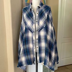 We the Free 100% Cotton Flannel Button down  Oversized Shirt